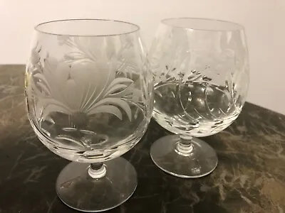 Buy Brandy Glass Honey Suckle By ROYAL BRIERLEY (Makers Mark Etched On Base) • 19.99£