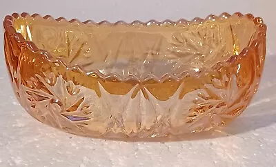 Buy Vintage Sowerby Carnival Glass Bright Marigold Orange Lustre Boat Shape • 9.99£
