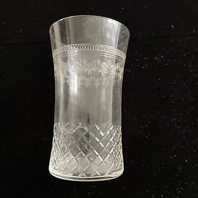 Buy Antique Cut And Etched Glass Tumbler Tiny Chip In Rim • 22£