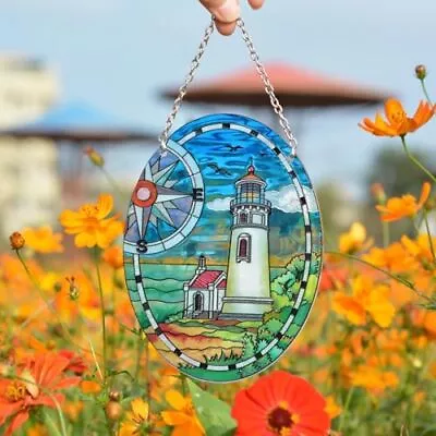 Buy Stained Glass Window Hanging, Suncatchers For Windows Birthday Gift Lighthouse • 28.88£