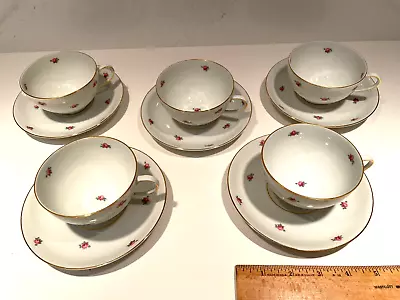 Buy Thomas Germany Teacups And Saucers Set Of 5 - Pink Roses • 47.42£