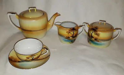 Buy Noritake TREE IN THE MEADOW 5pc China Japan Hand Painted 1930’s FREE SHIPPING! • 35.08£