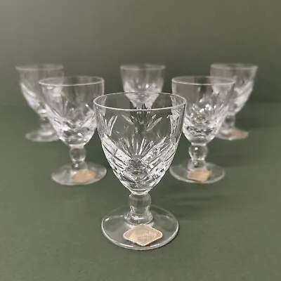 Buy Vintage Royal Brierley Cut Glass Crystal Knop Stem Set Of 6 'Braemar' Pattern • 26£
