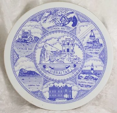 Buy Unbranded Gibraltar Blue & White Wall Hanging Plate 10.5 Inches Across • 7.50£