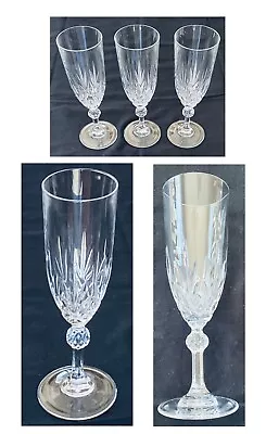 Buy VINTAGE Royal Crystal Champagne Flutes 6 Oz. Clear Beveled Prism Ball 3-Pc Set • 27.70£