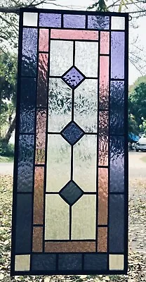 Buy CLASSIC  STYLE   23  X 10   Real Stained Glass Window Panel Hangs Two Ways • 175.78£