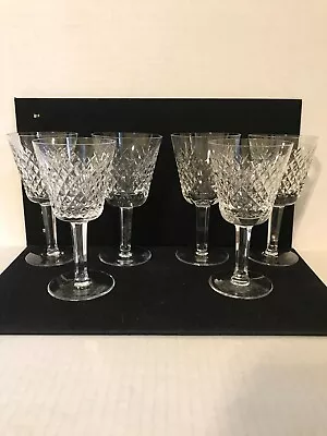 Buy Vintage Set Of Six Waterford Irish Cut Crystal Alana Claret Wine Glasses 5-7/8  • 95.09£