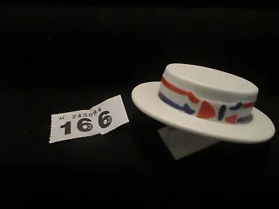Buy UNMARKED Crested China Straw BOATER With Red And Blue Ribbons LUTON Crest  OB166 • 12.50£