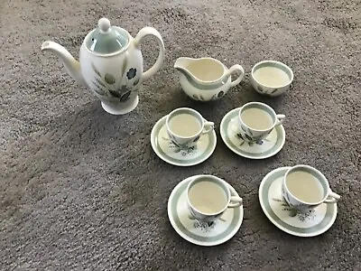 Buy Vintage Rare Clovelly Green Wood &  Sons England Coffee Set • 47.99£