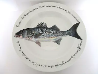 Buy Richard Bramble Jersey Pottery SEA BASS 12  Deep Dish DINNER PLATE Set Of 4 • 192.09£
