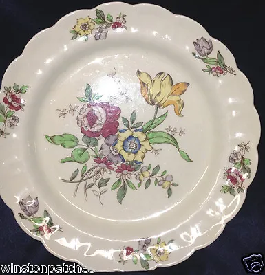 Buy Booths China England Plymouth A8007 Dinner Plate 10 1/4  Multicolor Flowers • 47.39£