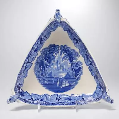 Buy Masons Ironstone Vista Blue Griffin Heads Antique Triangular Bowl 11  • 115.65£