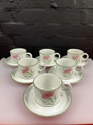 Buy 6 X Midwinter Invitation Carnation Teacups And Saucers Last Set Available • 25.99£