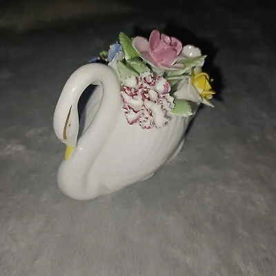 Buy Vintage Royal Adderley  Floral Bone China Flowers In Swan Made In England • 17.50£