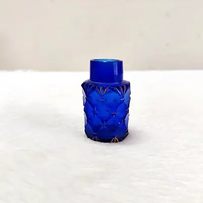 Buy 19c Victorian Cobalt Blue Glass Miniature Perfume Bottle Decorative G823 • 160.20£