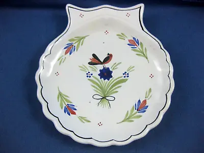 Buy Henriot Quimper Faience 7  Cookie Serving Plate Floral With Bird • 24.49£