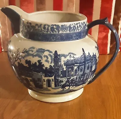 Buy Lovely Antique Blue/white Historic Pattern Victoria Ware Ironstone Large Pitcher • 58£