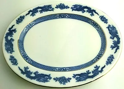 Buy Royal Cauldon Bristol Ironstone Blue & White Chinese Dragon Oval Platter C1930's • 19.99£