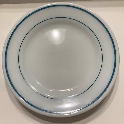 Buy 3- Vintage Pyrex 9” Blue Band Stripe 703 Dinner Plate White Milk Glass Tableware • 24.06£