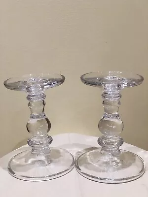 Buy Pair Of Glass Candlesticks Contemporary • 15£