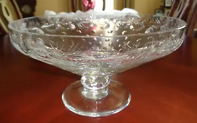 Buy Amazing Antique Large Hawkes Hand Cut Crystal Console/centerpiece Pedestal Bowl • 240.17£