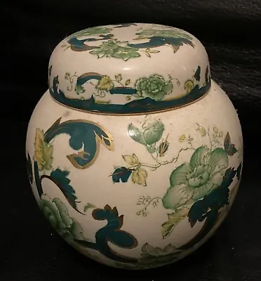 Buy Masons Ironstone Chartreuse Green China Lidded Ginger Jar Vase 18 Cm  • 10£