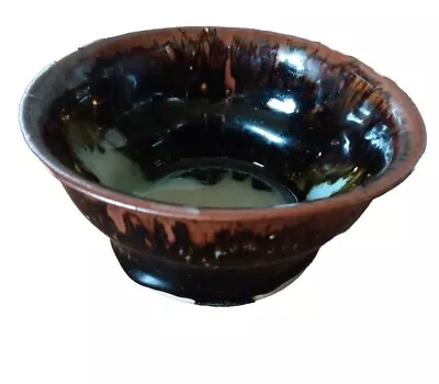 Buy Studio Art Pottery Bowl Shades Of Browns & Grey Drip Glaze Artist Signed 5.25   • 10.58£