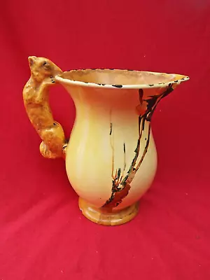 Buy BURLEIGH WARE Art Deco Large Yellow Jug With Squirrel Handle And Acorns • 14.99£