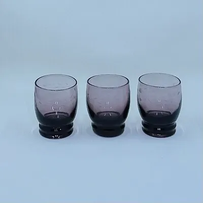 Buy Etched Purple Amethyst Shot Glasses Set Of 3 • 23.66£