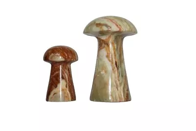 Buy Paperweights 3  & 4  Hand Carved Home Decor & Gifts Set Of 2 Marble Mushrooms • 10.99£