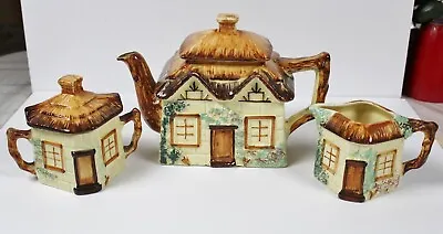 Buy Vintage Keele Street Pottery Teapot, Creamer & Sugar Bowl Cottage Ware Set • 37.76£