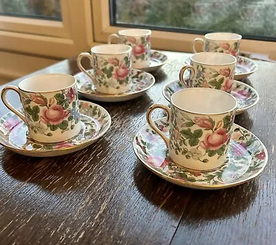 Buy Vintage Crown Staffordshire England Fine Bone China Set 6 Cups And Saucer • 15£