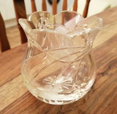 Buy Beautiful Royal Doulton Small Glass Vase Frosted Elements Excellent Condition • 10.99£