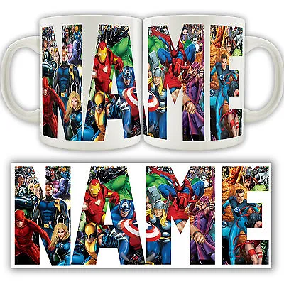 Buy MARVEL PERSONALISED LOGO MUG Super Heroes Hulk Avengers Tea Coffee Cup Name Gift • 9.99£