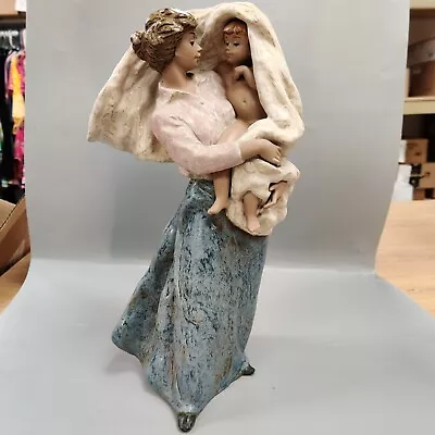 Buy LLADRO 2189 Gres Porcelain Figurine Mother's Pride Mom With Baby Child Blanket • 260.49£