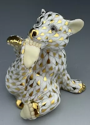 Buy 🦋 MINT HEREND Guild BEAR 24k Gold Fishnet Figurine • 232.54£