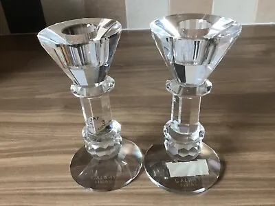 Buy Pair GALWAY CRYSTAL Living Ritz 5” Candlestick Holders • 22£