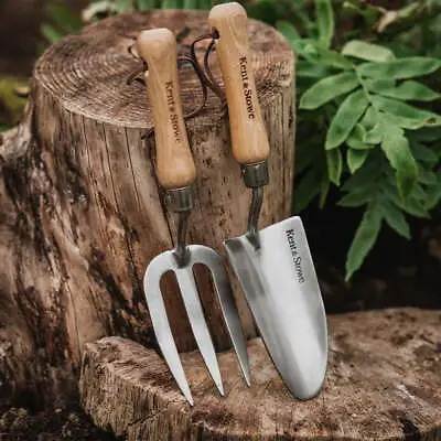 Buy Kent & Stowe Stainless Steel Hand Trowel And Fork Set With Ash Wood Handles • 18.50£