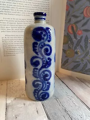 Buy Vintage German Salt Glaze Vase Cobalt Blue Decorative Stoneware Pottery Art  • 29£