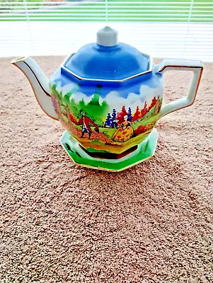 Buy New Hall Pottery - Merrie England- Country Castle & Gardens-Tea Pot, Stand & Lid • 16.50£