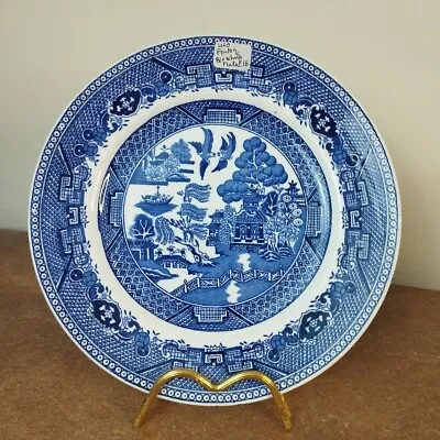 Buy Antique C.1880, Blue Willow Pattern, Victoria Porcelain Fenton, 23cm Plate • 5.95£