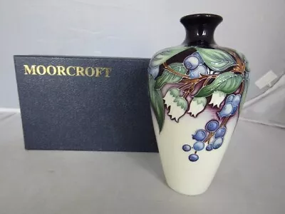 Buy Moorcroft Boxed TRIAL VASE In The BLUEBERRIES Pattern Issued 2009 Perfect + Box • 185£