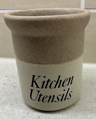 Buy John Hermansen Stoneware Kitchen Utensils Storage Pot Stone 2 Tone Beige Rustic • 8.50£
