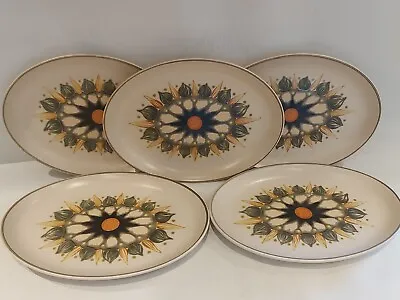 Buy Denby Langley Sherwood Oval Plates X 5 / Breakfast Plates Size 8 X 5 Inches • 41.95£