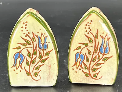 Buy Iron Shaped Redware Pottery Salt & Pepper Shakers Vintage Repair Shown In Pics • 14.20£