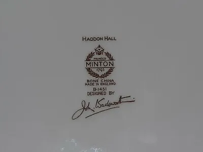 Buy MINTON Haddon Hall JOHN WADSWORTH Floral Print Bonbon Sweet Dish Bone China • 13.95£