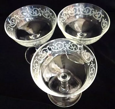 Buy Champagne Saucers.Three. Cocktail Glasses. Possibley.1950s • 12£
