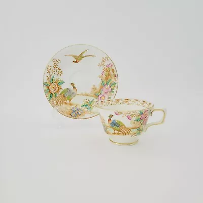 Buy Sutherland China Exotic Pheasant Bird Teacup & Saucer, Vintage C.1936-41 England • 25.72£