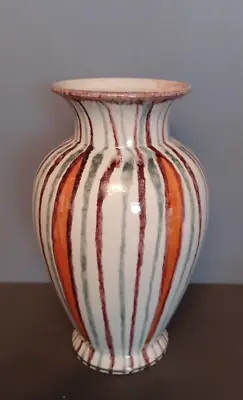 Buy Vintage West German Keramik Vase 403-25 Mid Century Modern Striped 27 Cm • 18.99£