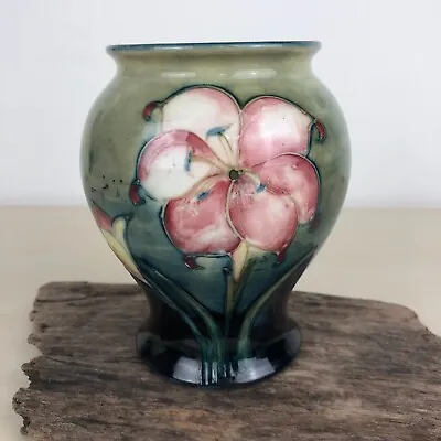 Buy Vintage MOORCROFT African Lily Green / Blue / Pink / Lemon Floral 5.5  14cm Vase • 125£